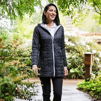 Cutter & Buck Rainier PrimaLoft  Womens Eco Insulated Hooded Long Coat Thumbnail