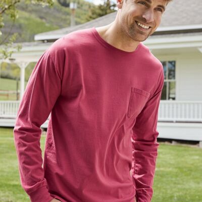 Garment Dyed Long Sleeve T-Shirt With a Pocket Thumbnail